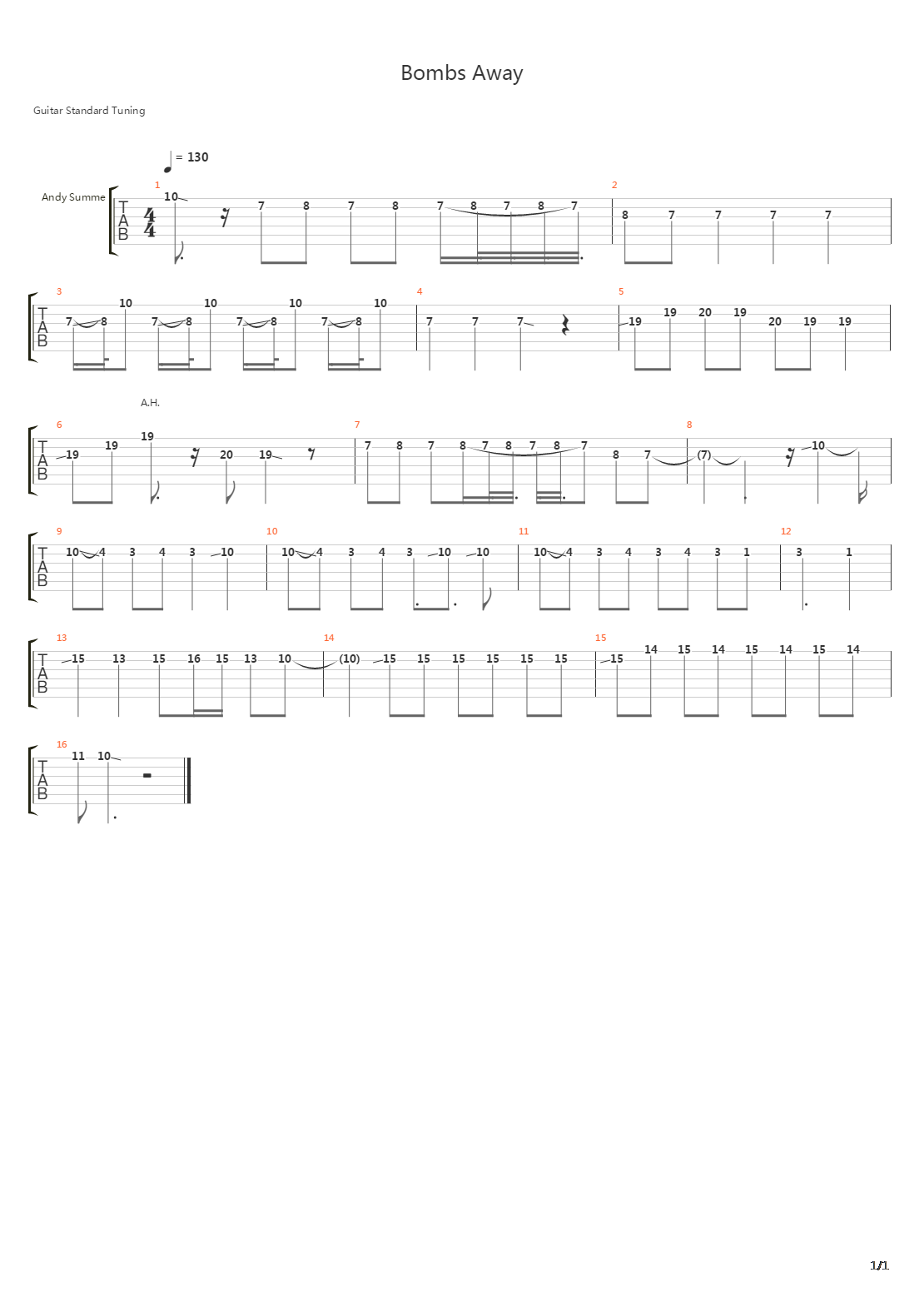 Bombs Away吉他谱