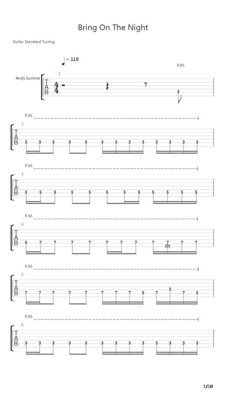 Bring On The Night吉他谱