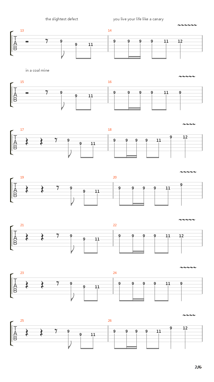 Canary In A Coalmine吉他谱