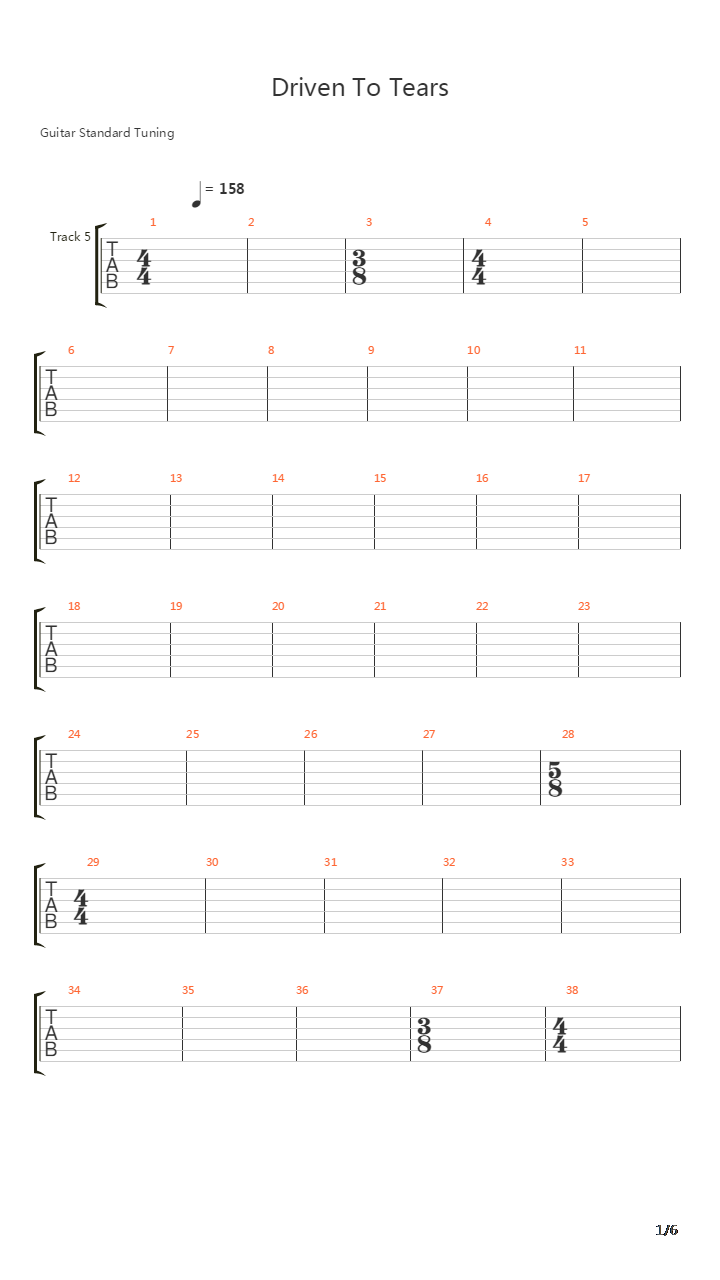 Driven To Tears吉他谱
