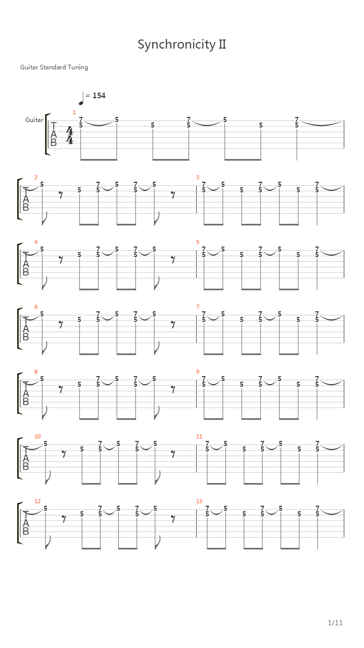 Synchronicity 2吉他谱