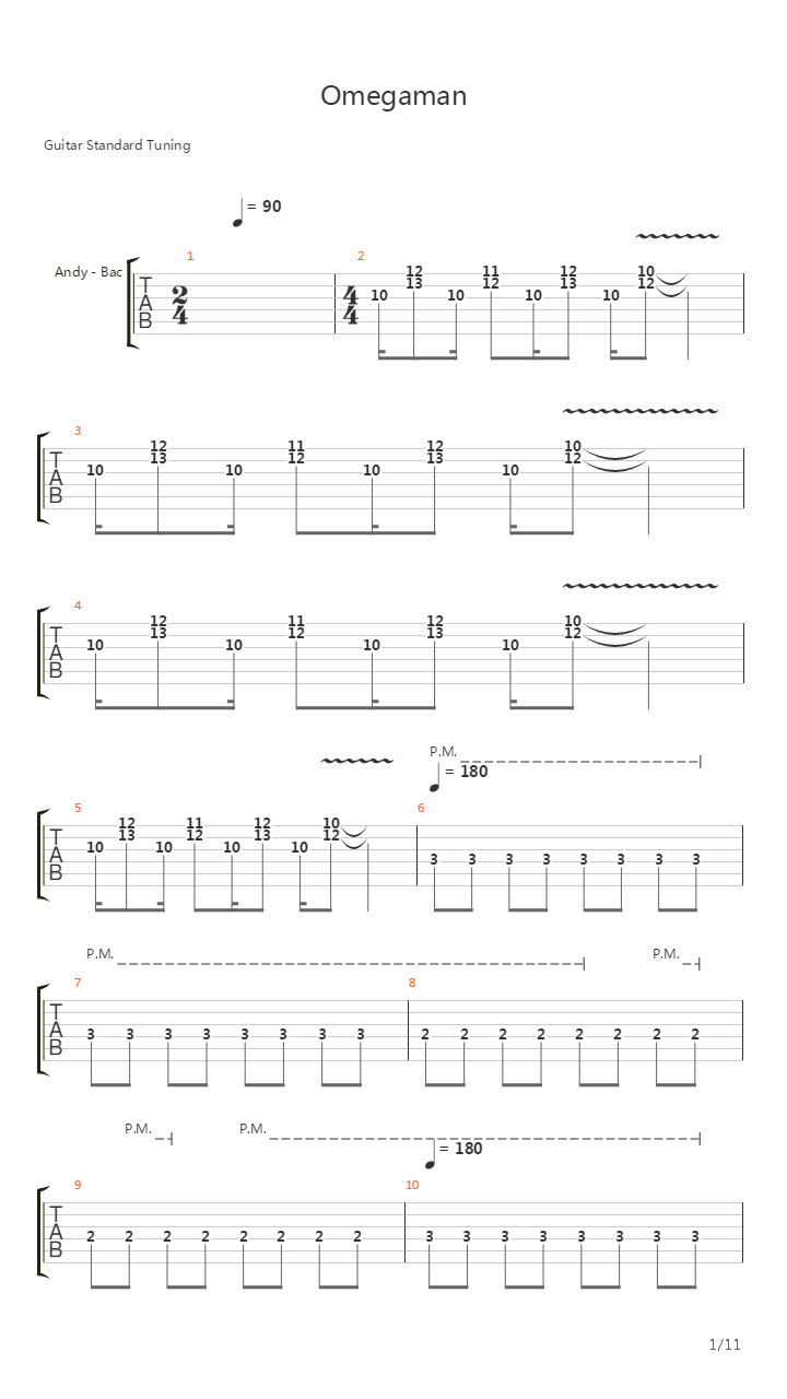 Omegaman吉他谱