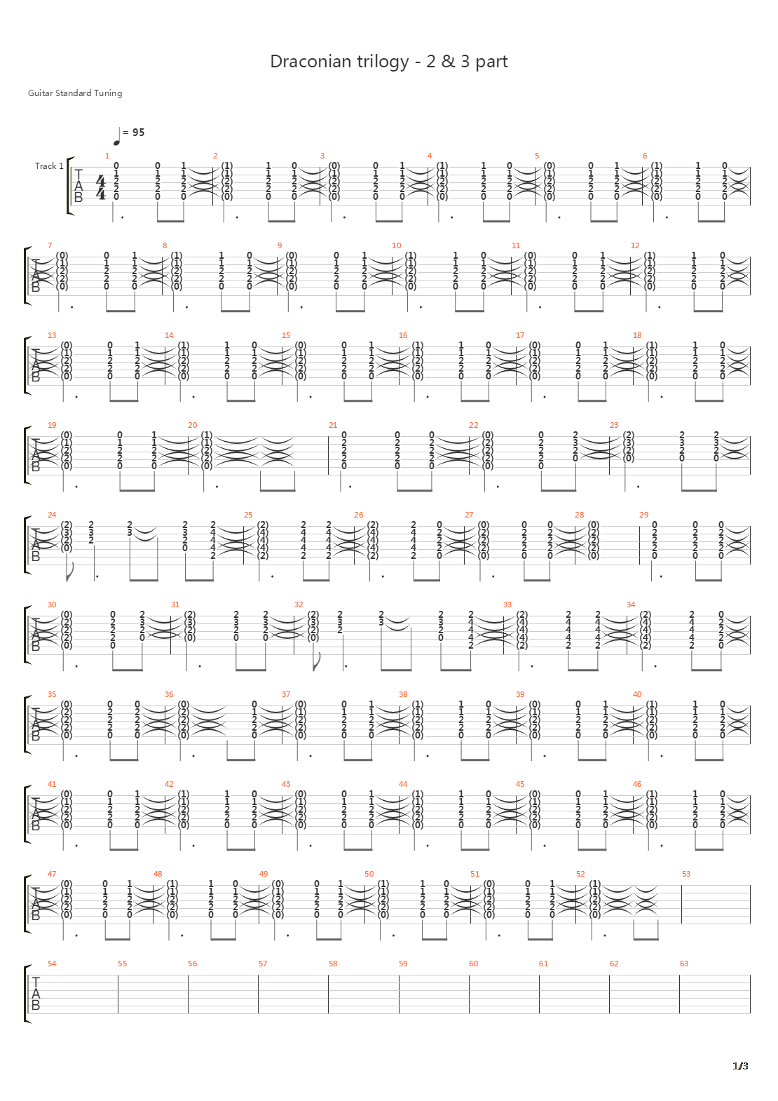 Draconian Trilogy吉他谱
