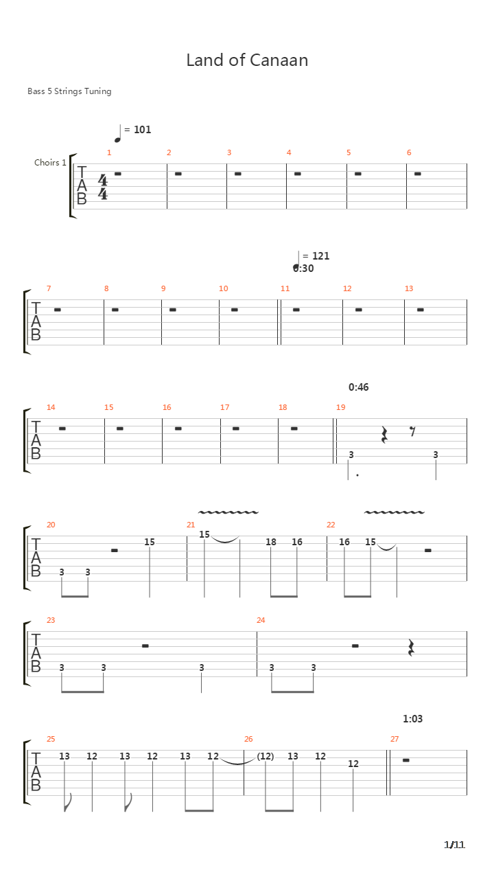 Land Of Canaan吉他谱