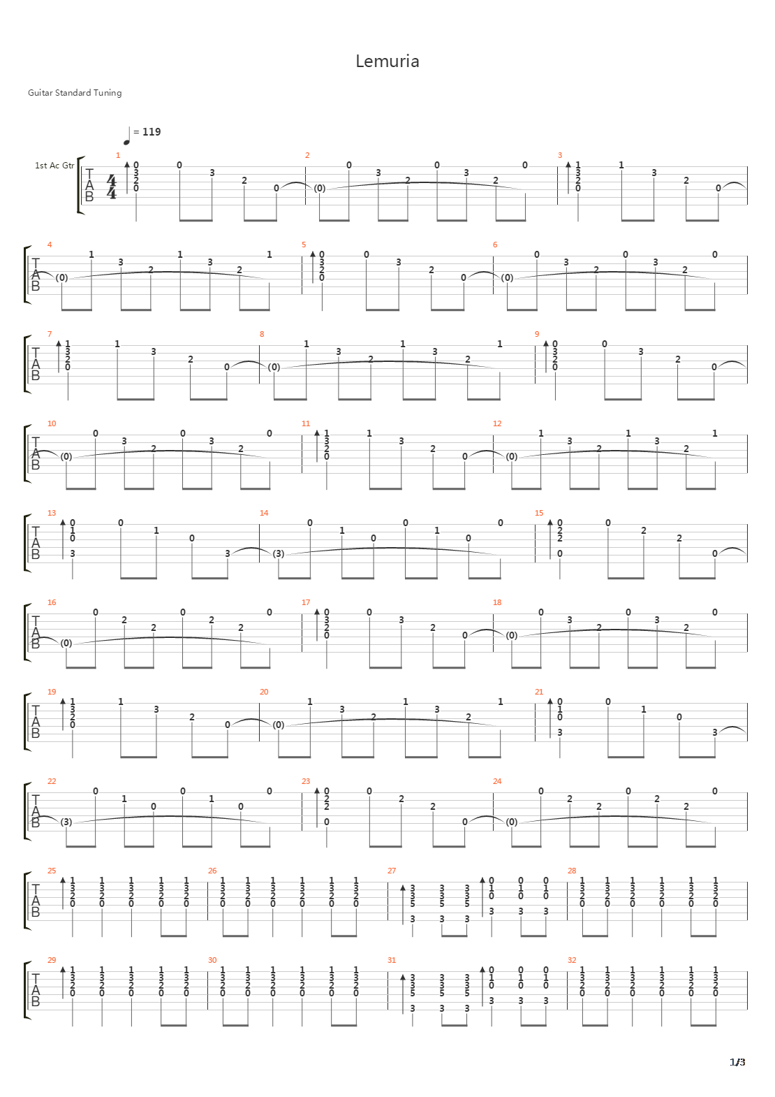 Lemuria吉他谱