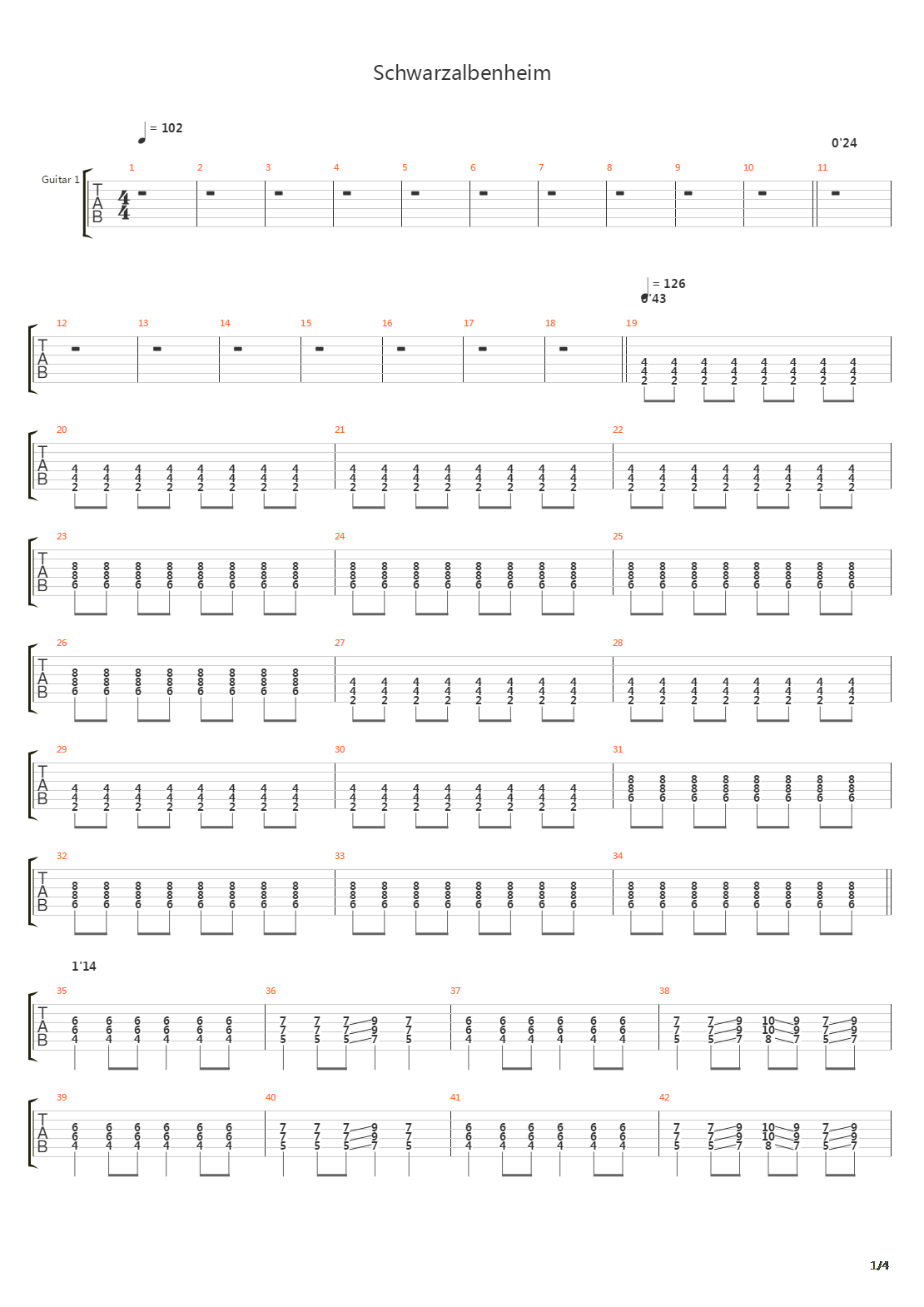 Schwarzalbenheim吉他谱