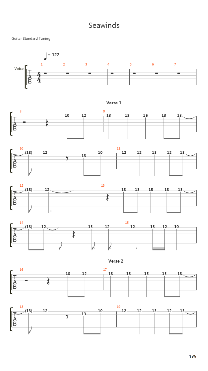 Seawinds吉他谱