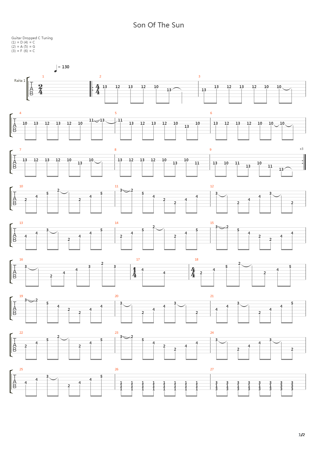 Son Of The Sun吉他谱