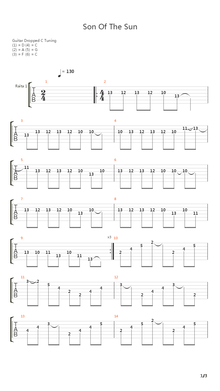 Son Of The Sun吉他谱