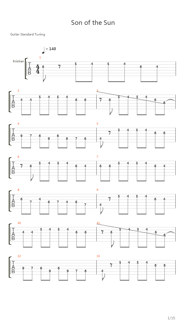 Son Of The Sun吉他谱