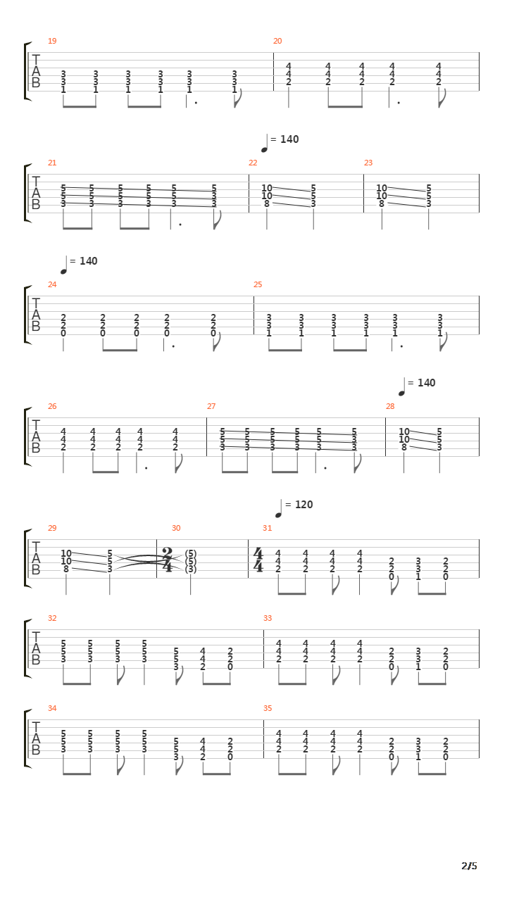 Sorrows Of The Moon吉他谱