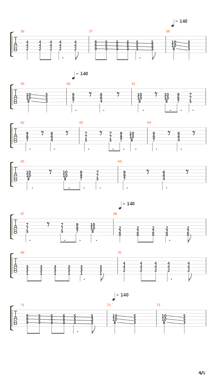 Sorrows Of The Moon吉他谱