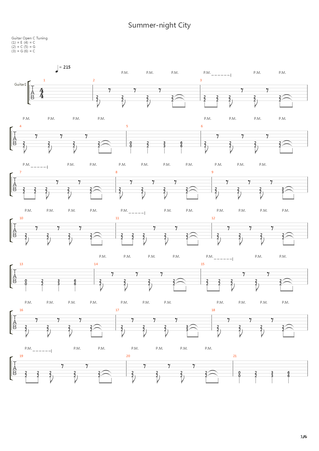 Summer-night City吉他谱