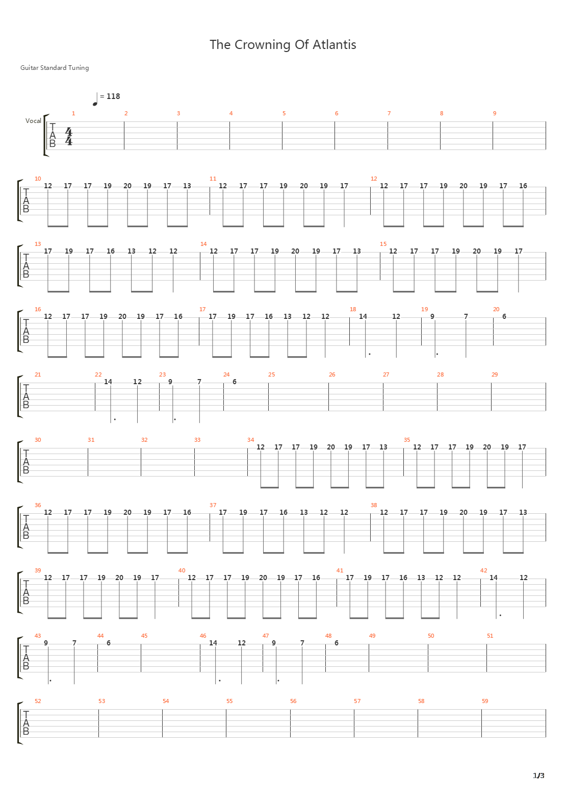 The Crowning Of Atlantis吉他谱