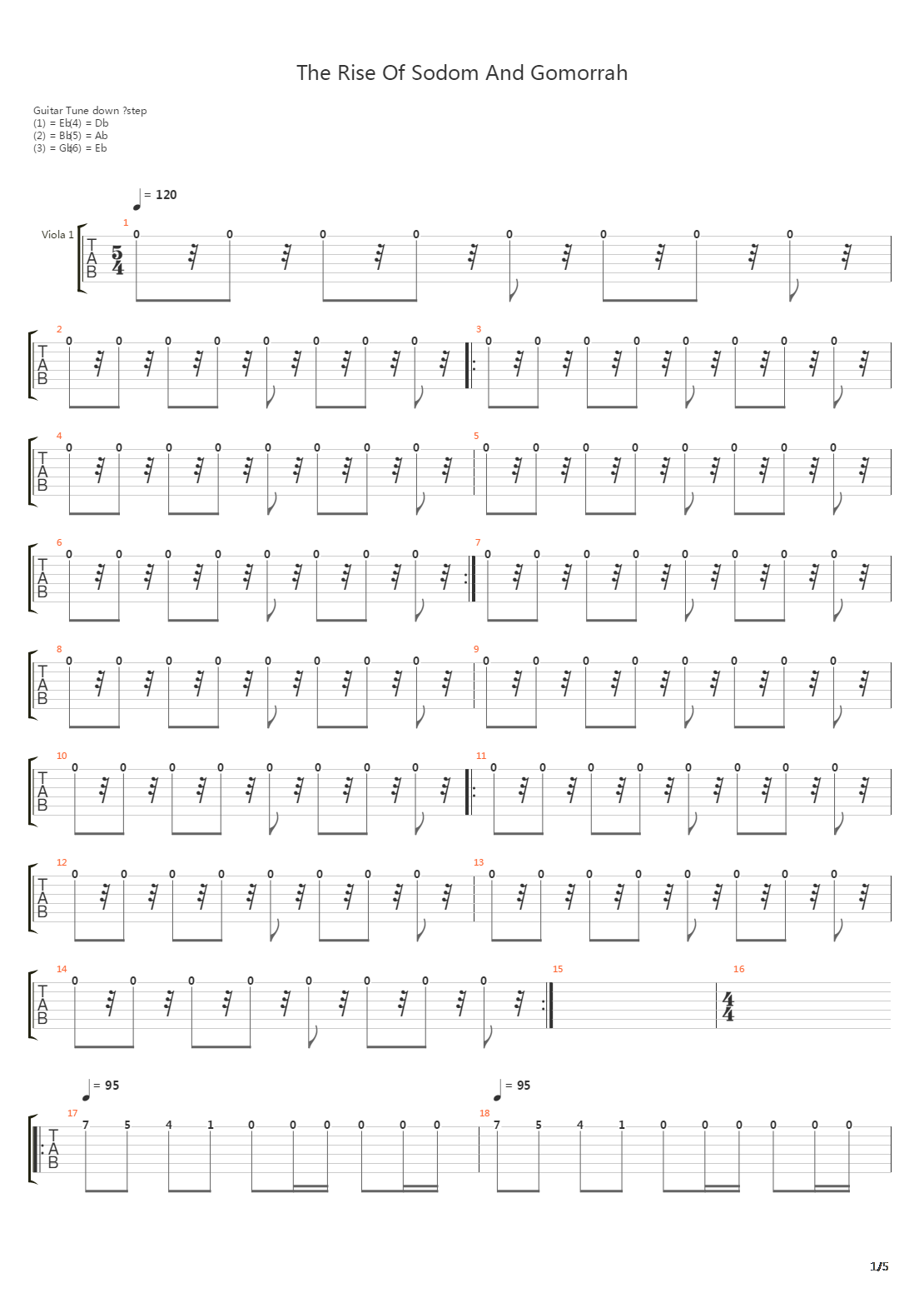 The Rise Of Sodom And Gomorrah吉他谱