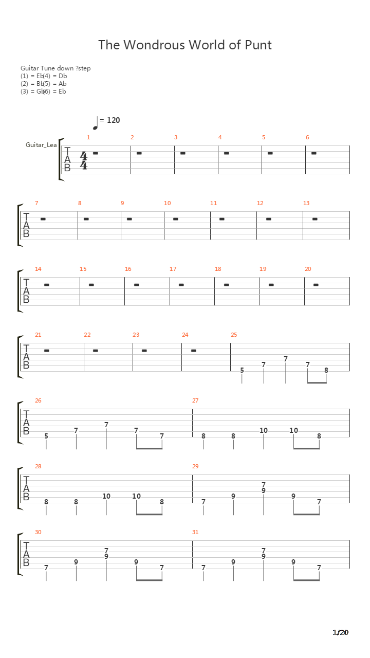 Wonderuos World Of Punt吉他谱
