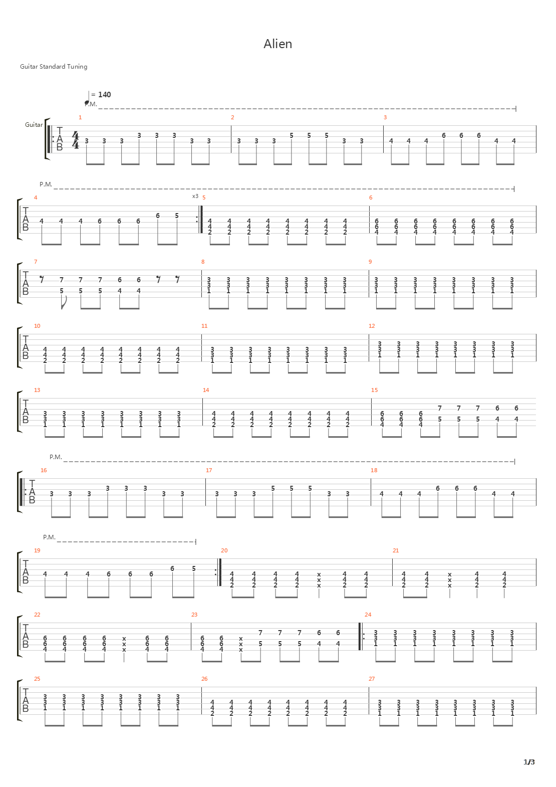Alien吉他谱