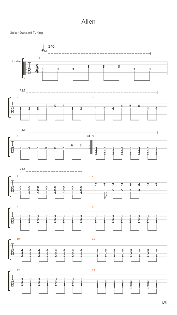 Alien吉他谱