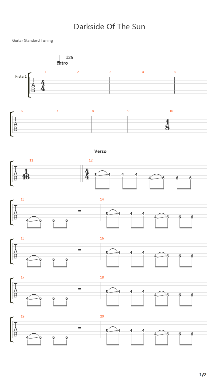Dark Side Of The Sun吉他谱