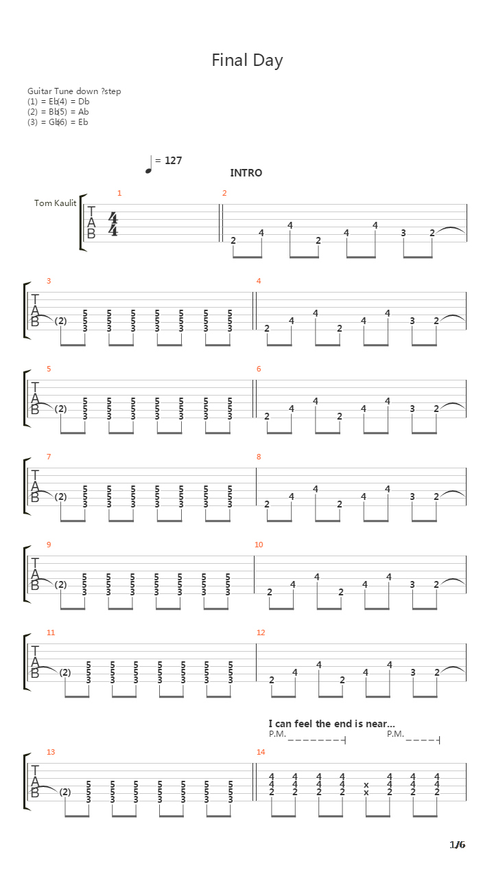 Final Day吉他谱
