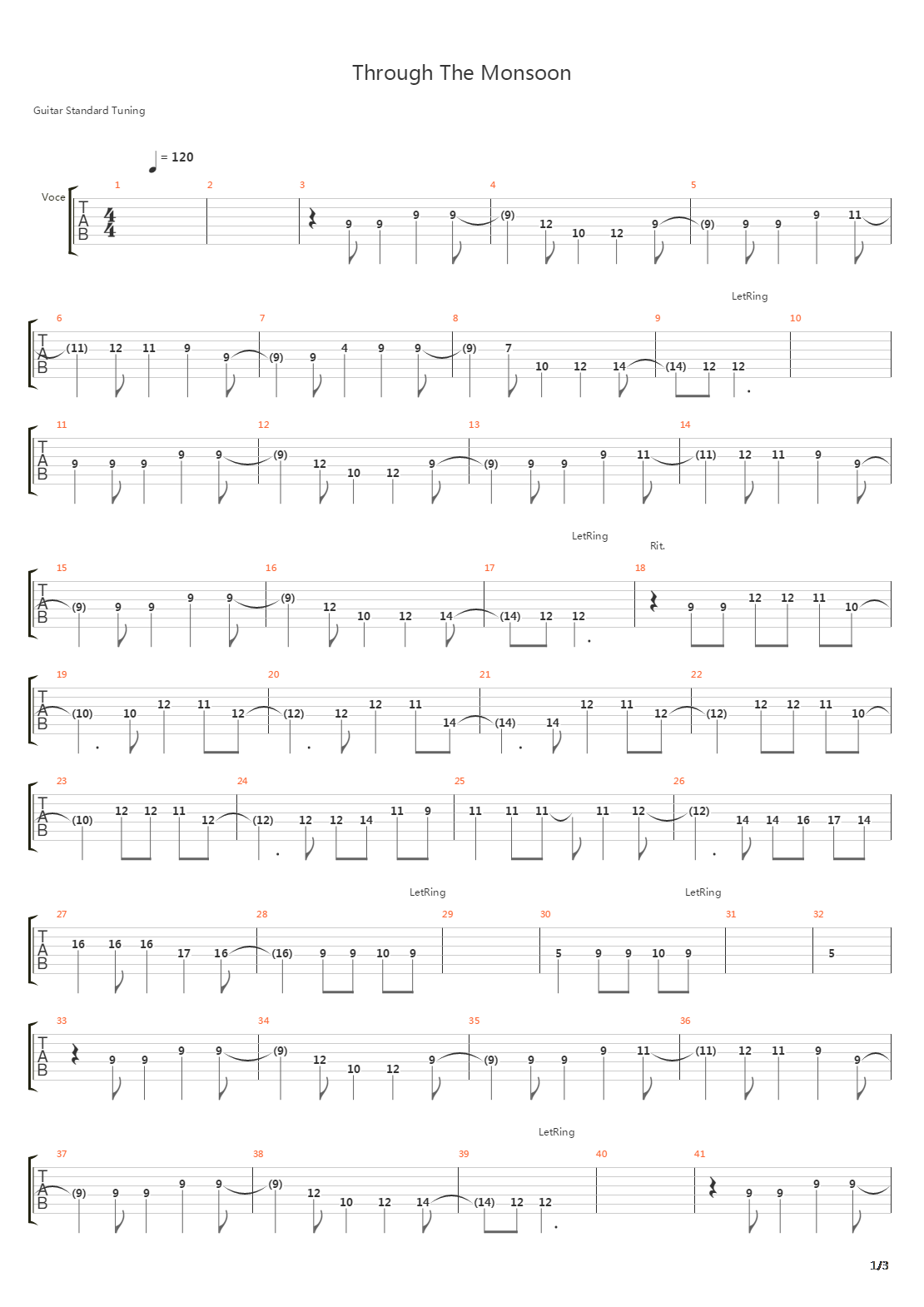 Through The Monsoon吉他谱