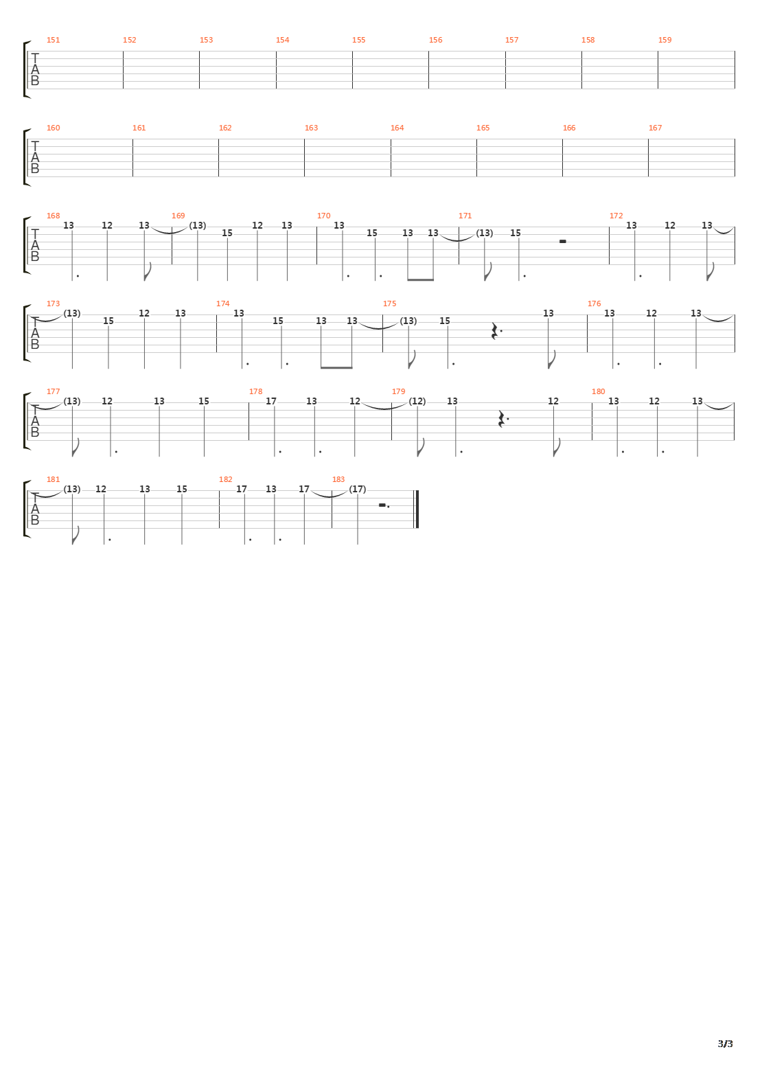 A Gunshot To The Head Of Trepidation吉他谱