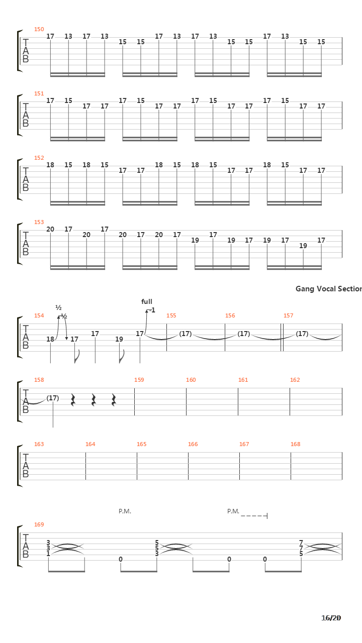 A Gunshot To The Head Of Trepidation吉他谱