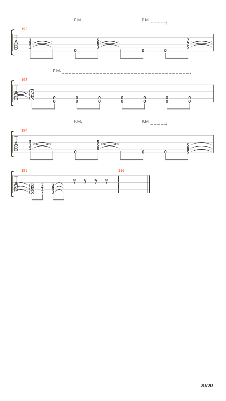 A Gunshot To The Head Of Trepidation吉他谱