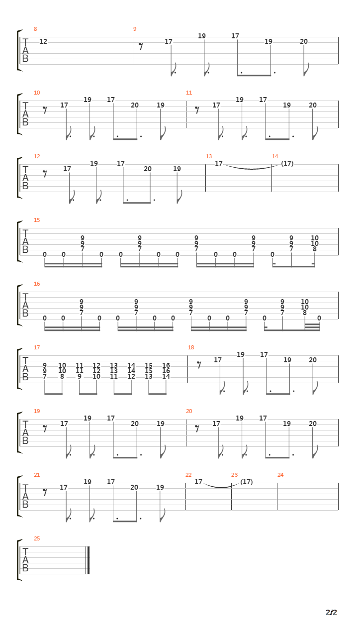 A Gunshot To The Head Of Trepidation吉他谱