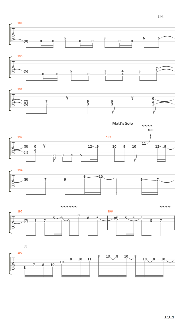 A Gunshot To The Head Of Trepidation吉他谱