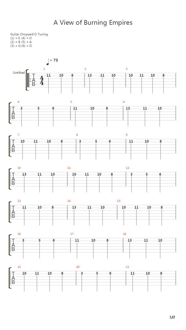 A View Of Burning Empires吉他谱