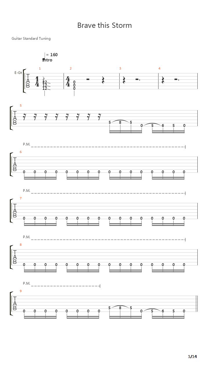 Brave This Storm吉他谱