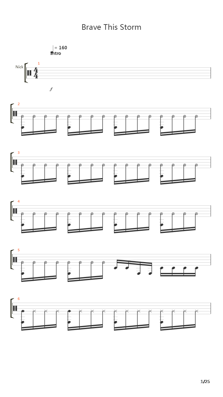 Brave This Storm吉他谱