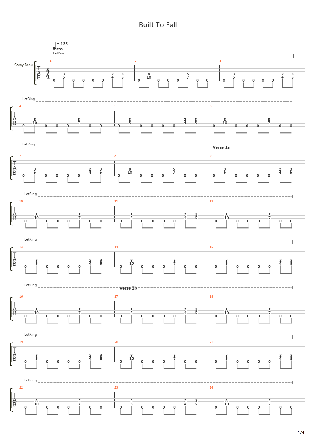 Built To Fall吉他谱