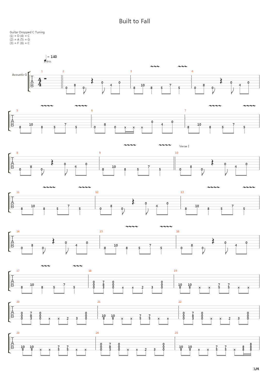Built To Fall吉他谱