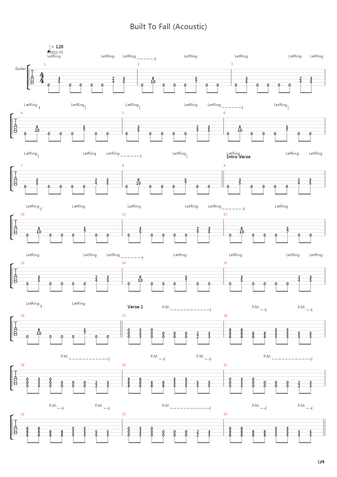 Built To Fall吉他谱