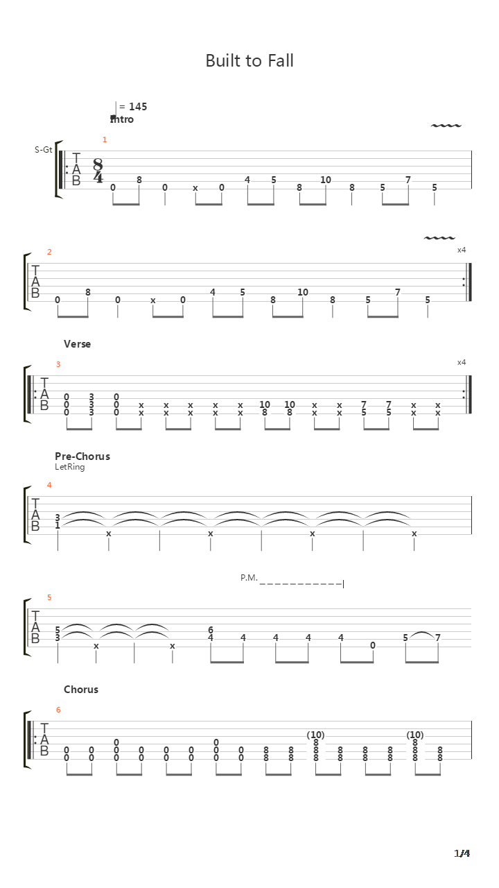 Built To Fall吉他谱