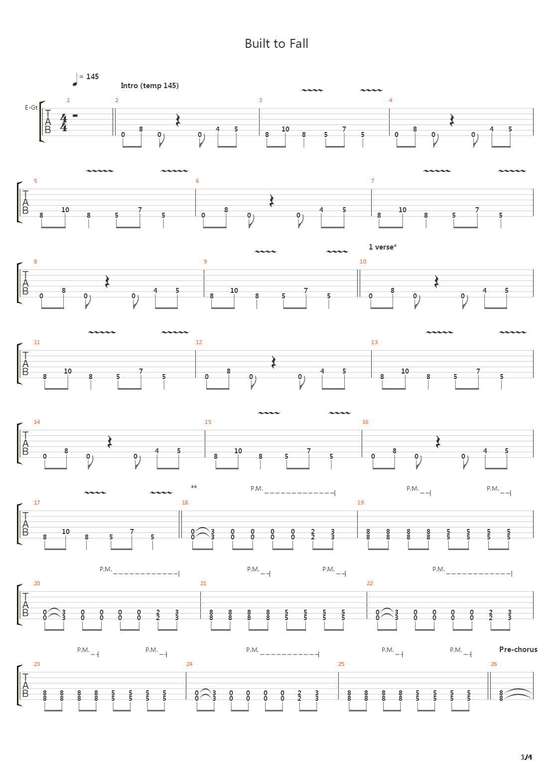 Built To Fall吉他谱