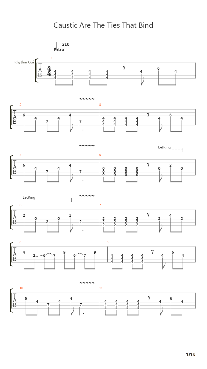Caustic Are The Ties That Bind吉他谱