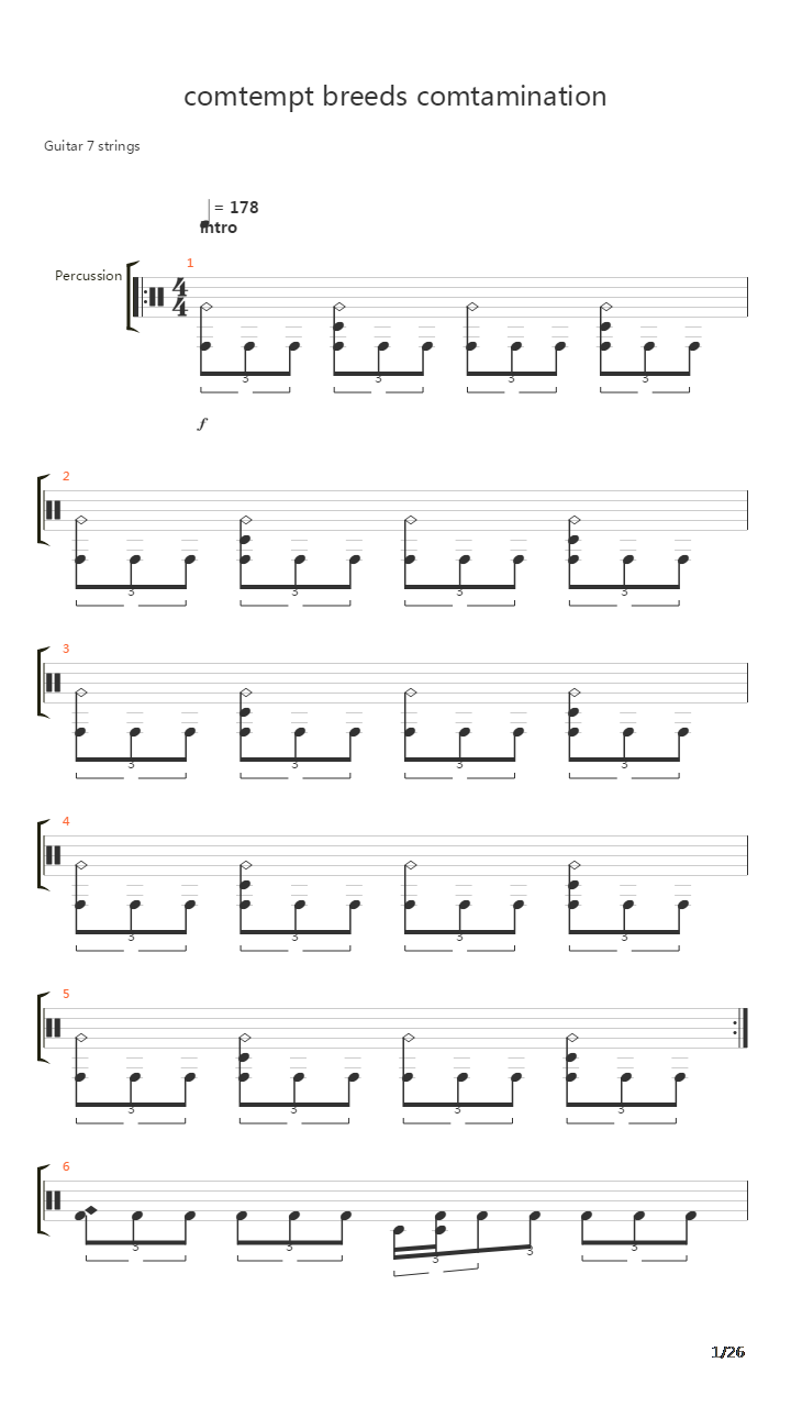 Contempt Breeds Contamination吉他谱