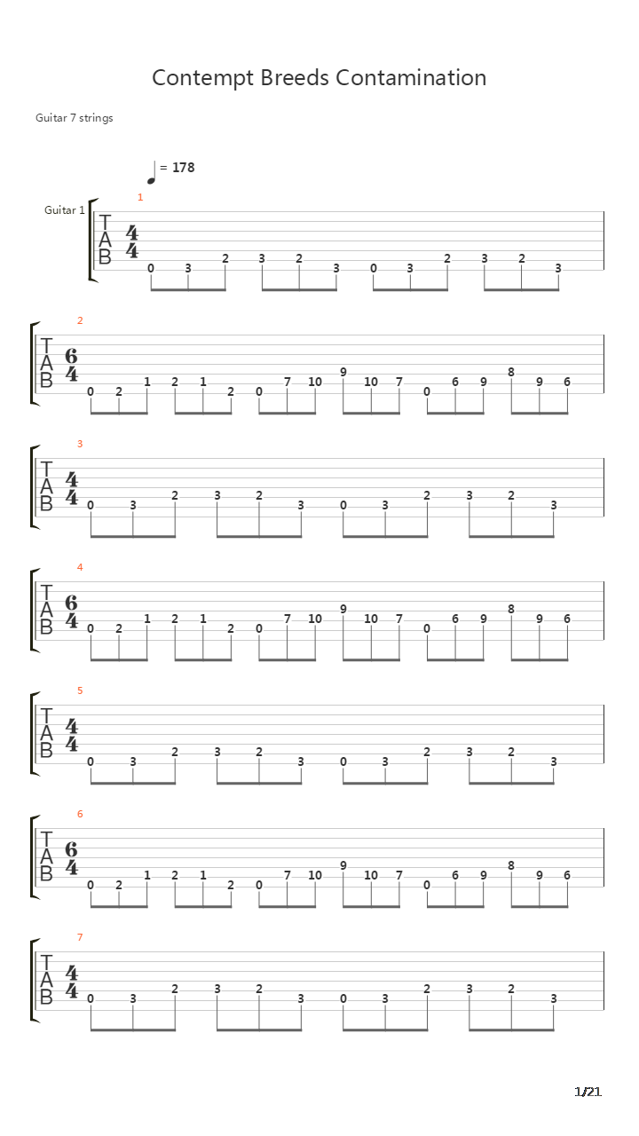 Contempt Breeds Contamination吉他谱