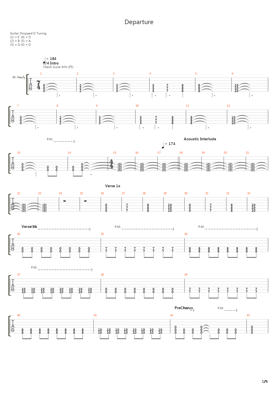 Departure吉他谱