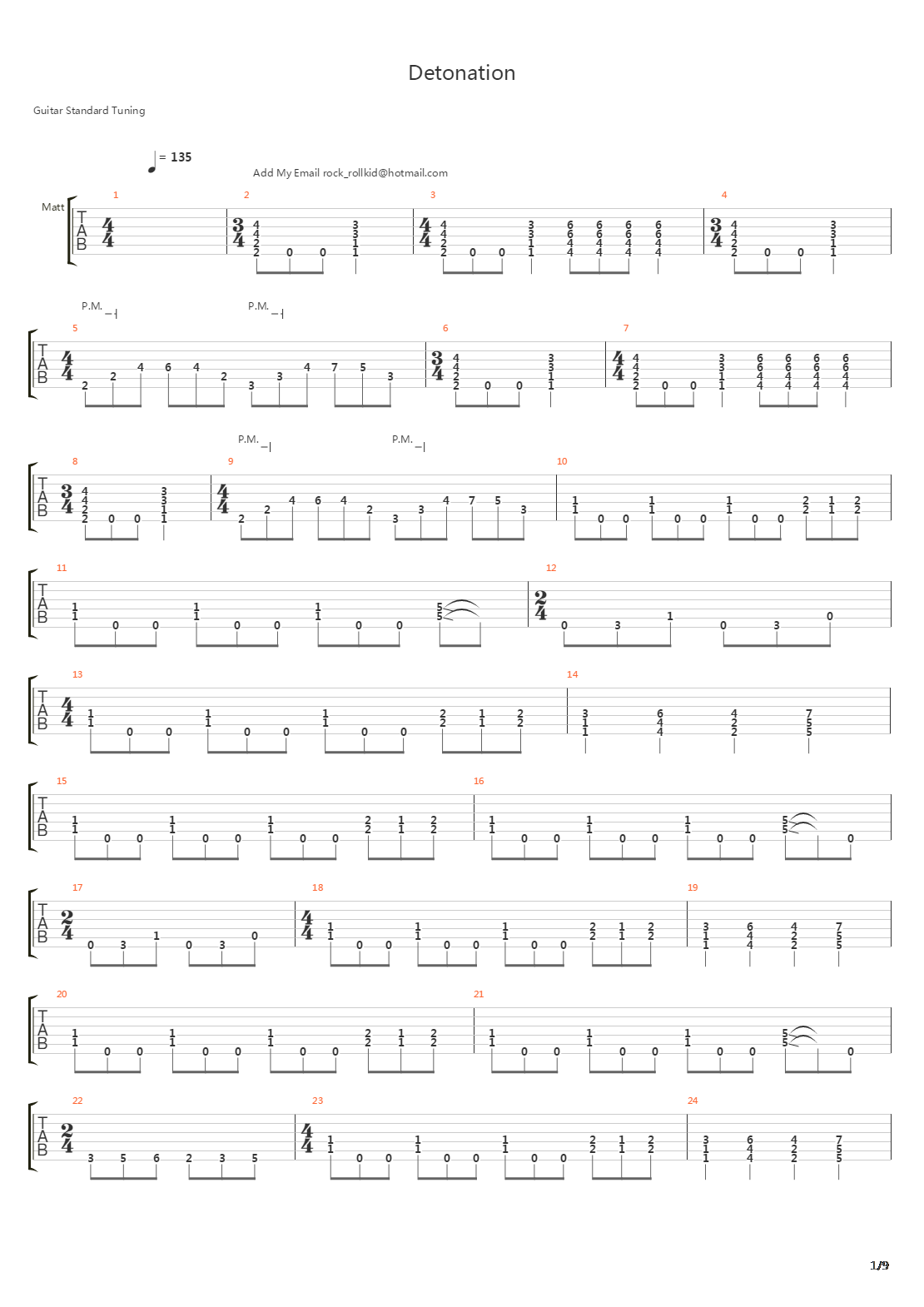 Detonation吉他谱