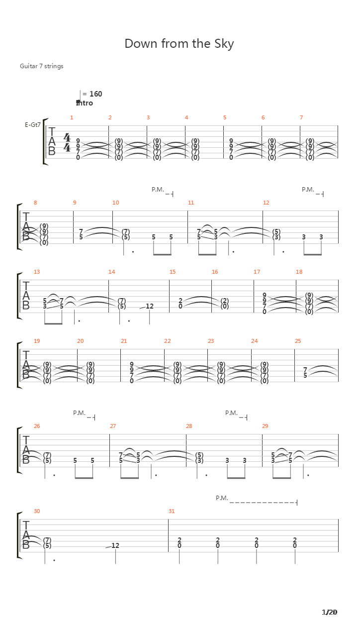 Down From The Sky吉他谱