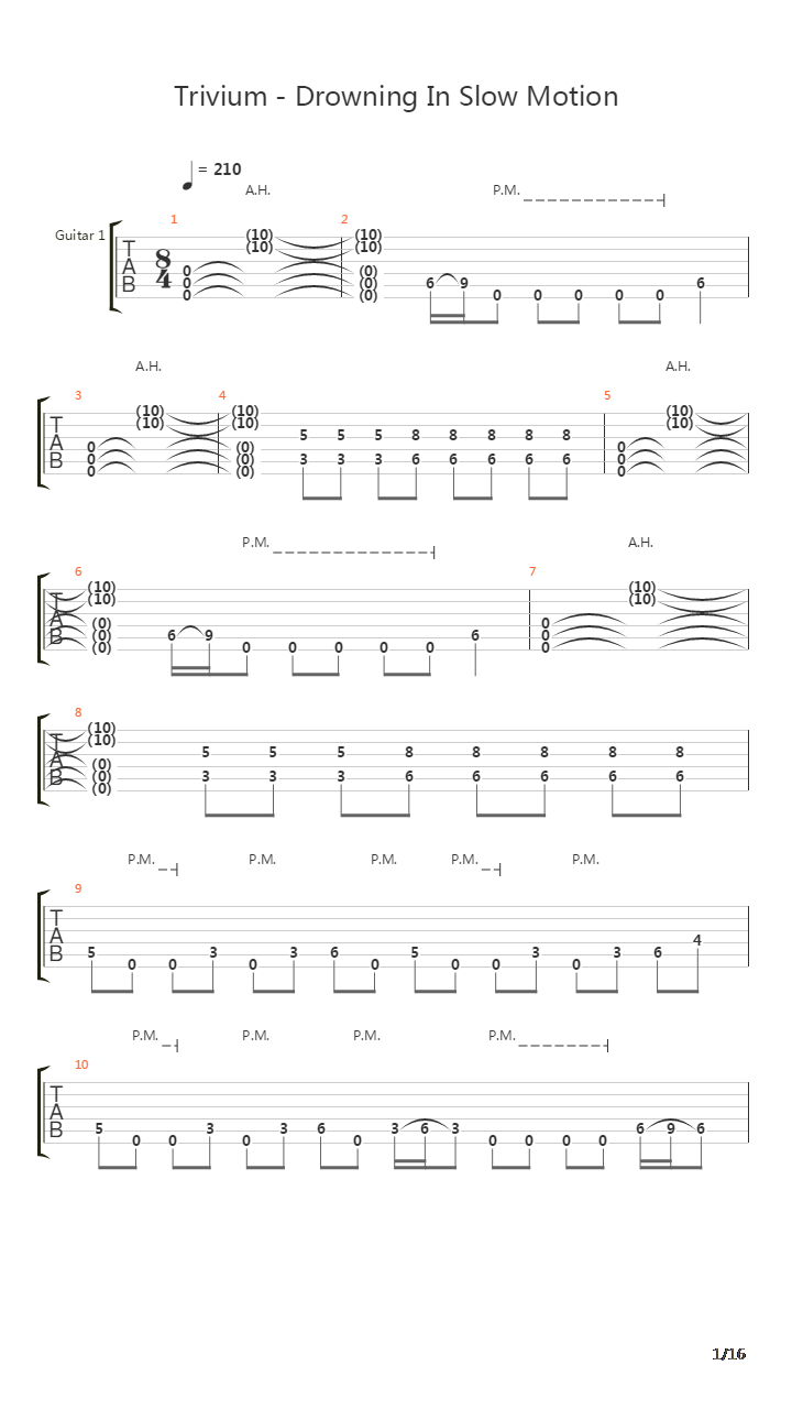 Drowning In Slow Motion吉他谱