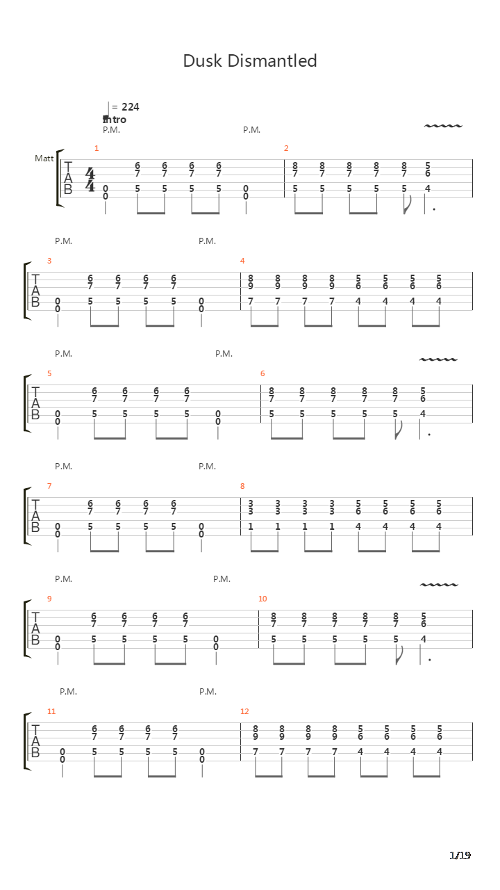 Dusk Dismantled吉他谱