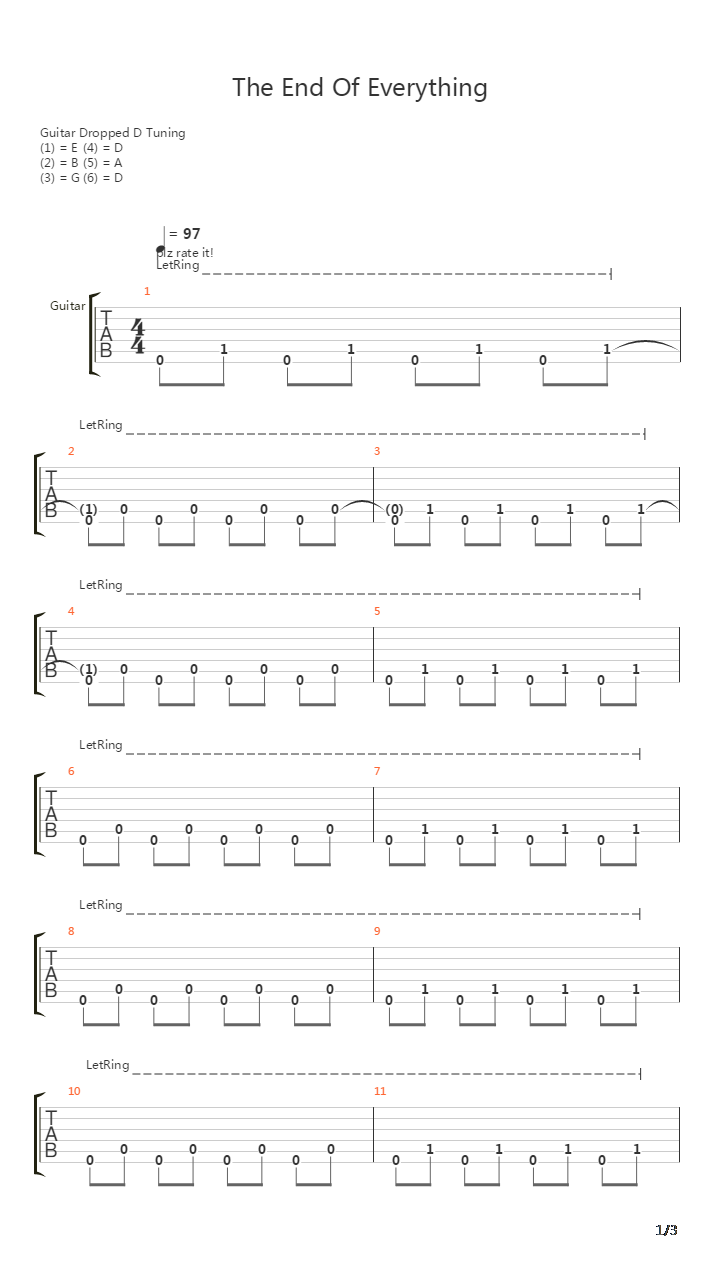 End Of Everything吉他谱