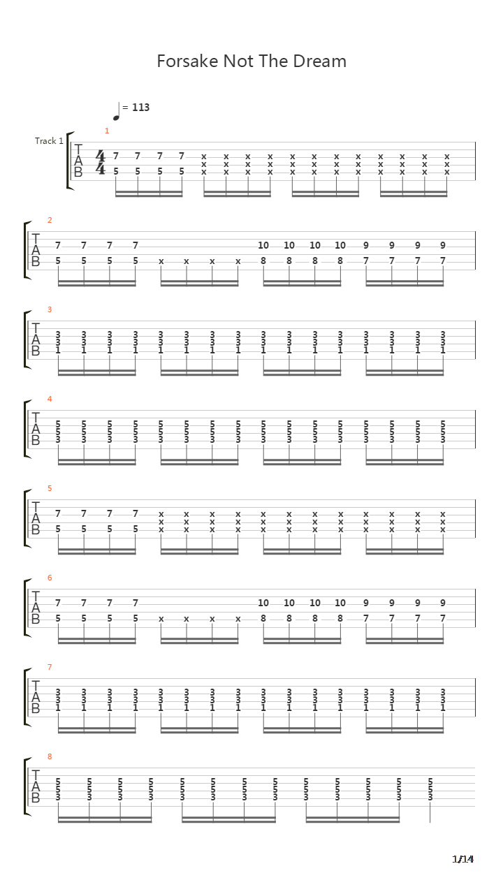 Forsake Not The Dream吉他谱