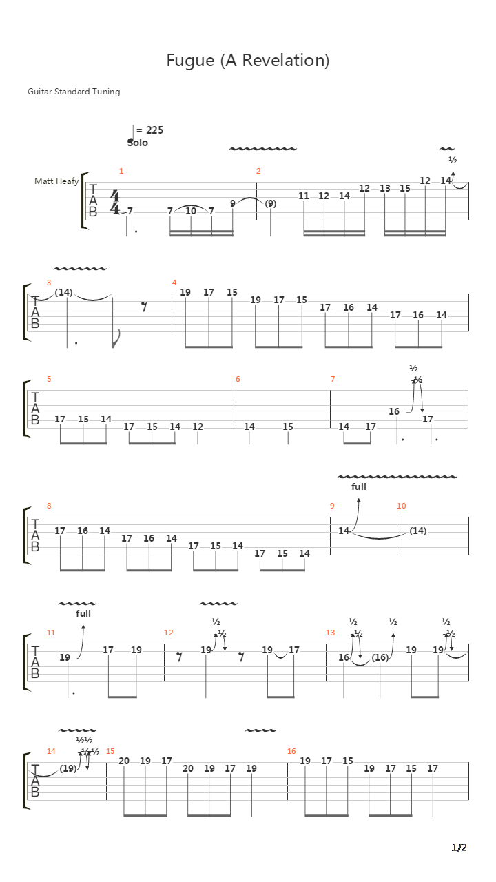 Fugue A Revelation吉他谱