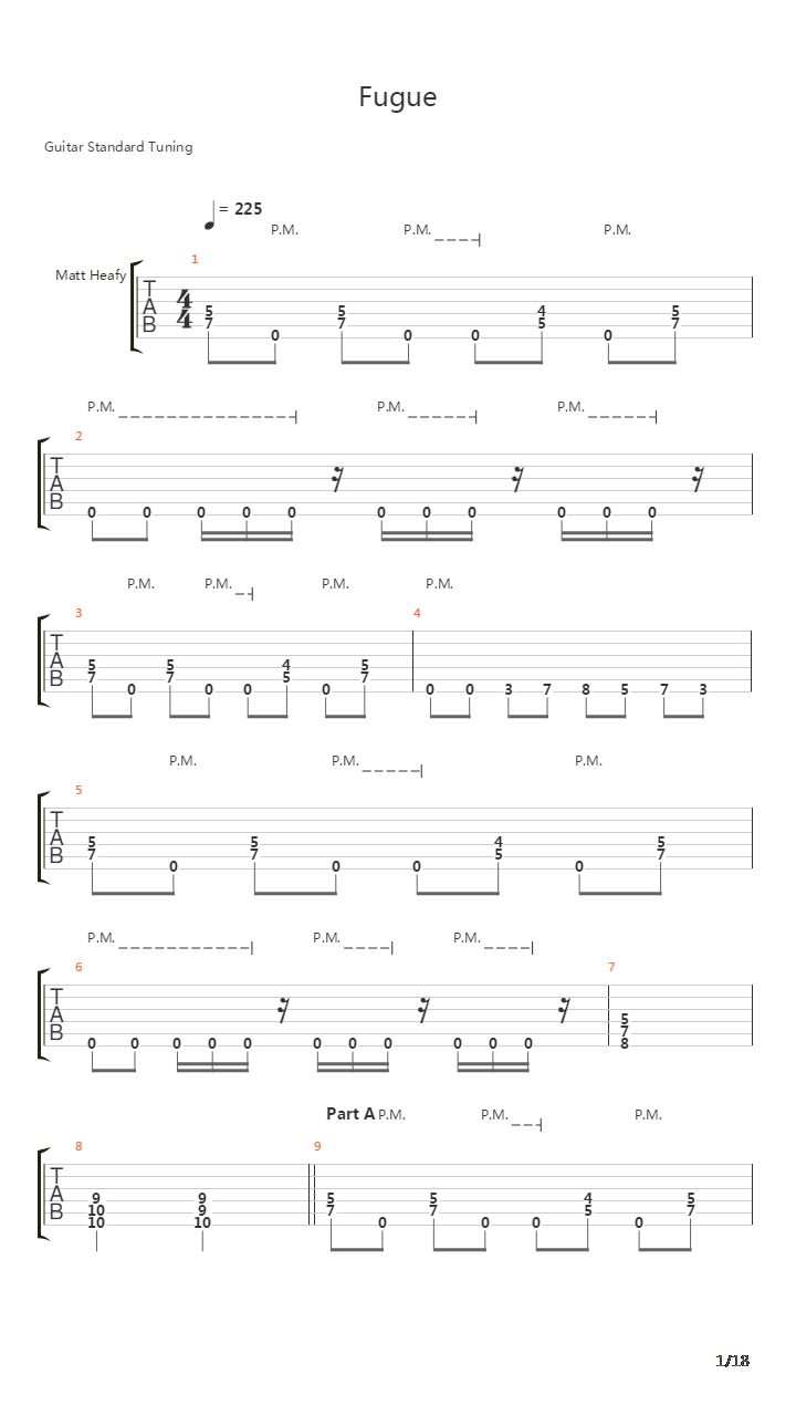 Fugue吉他谱